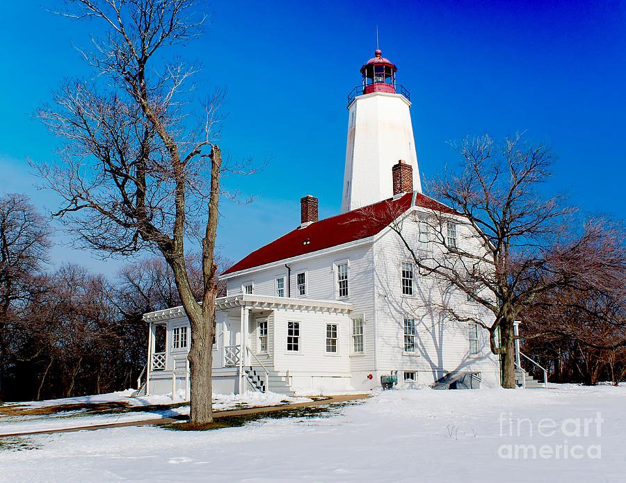 Sandy Hook Lighthouse Winter Photograph by Nick Zelinsky Jr