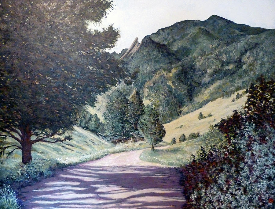 Sanitas Trail Boulder Colorado Painting by Tom Roderick