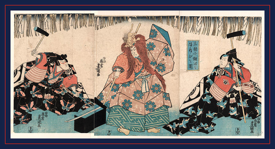 Actor Drawing - Sanjo Kokaji No Manebigoto Zu, Remake Of  The Noh Play by Kunisada, Utagawa (1786-1864), Japanese