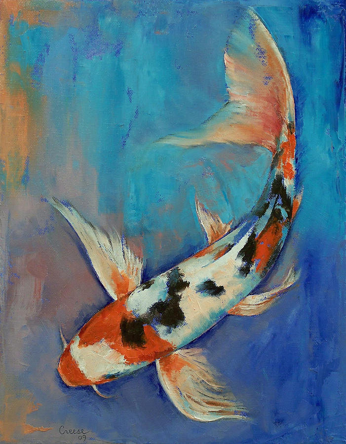 Sanke Painting - Sanke Butterfly Koi by Michael Creese