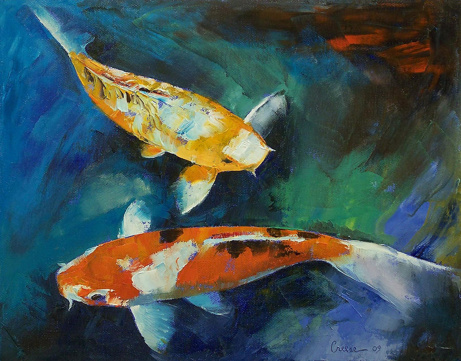 Sanke Koi Painting Painting by Michael Creese