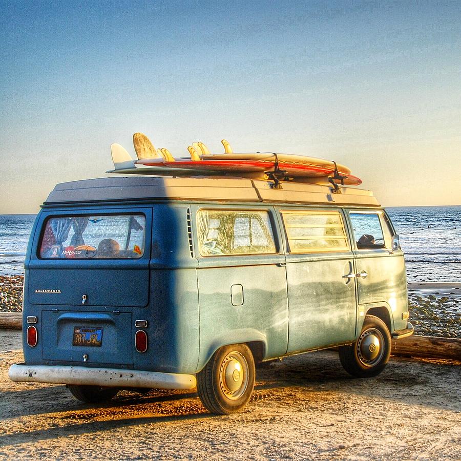 San Onofre Photograph - Sano VW Bus by Hal Bowles
