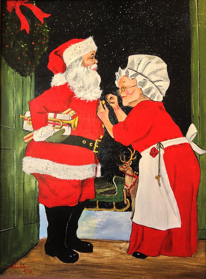 Santa and Mrs Painting by Alan Lakin