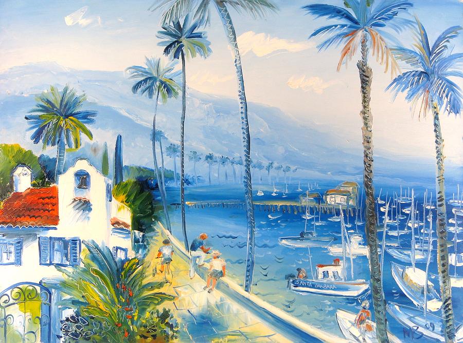 Santa Barbara harbor Painting by Mikhail Zarovny