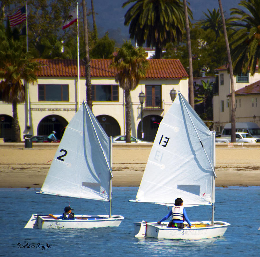 Santa Barbara Harbor Yacht Race Photograph by Barbara Snyder