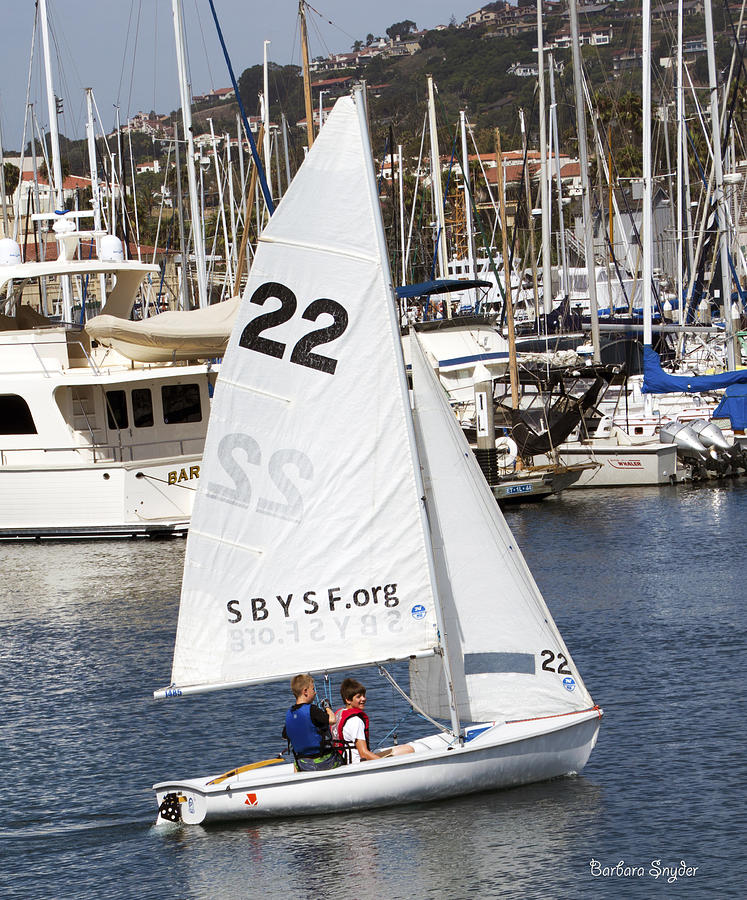 Barbara Snyder Photograph - Santa Barbara Sail Boat Number 22 by Barbara Snyder