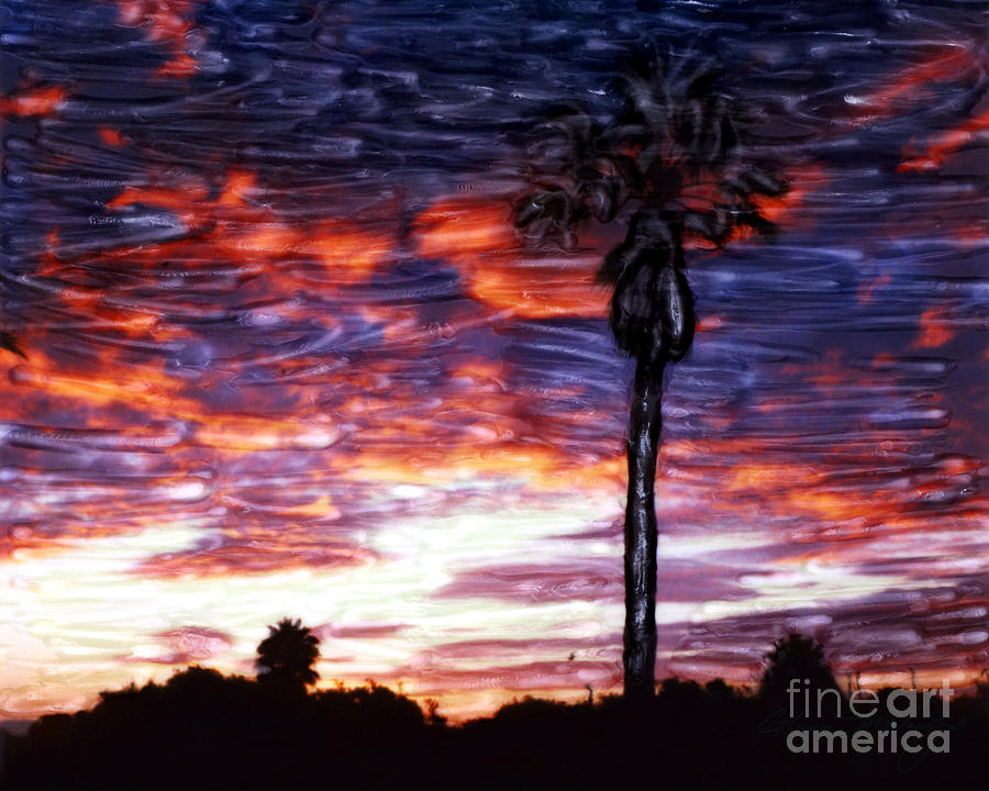 Santa Barbara Sky Fire Mixed Media by Glenn McNary