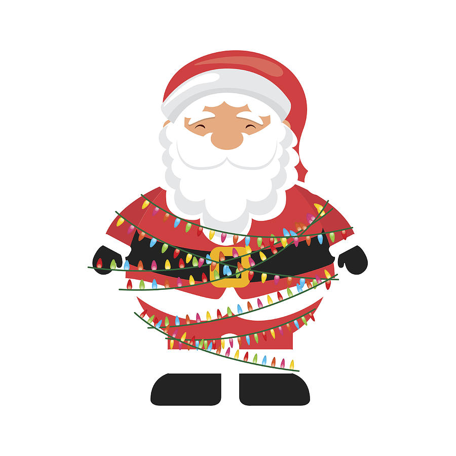 Santa Cartoon Icon Merry Christmas Design Vector Graphic