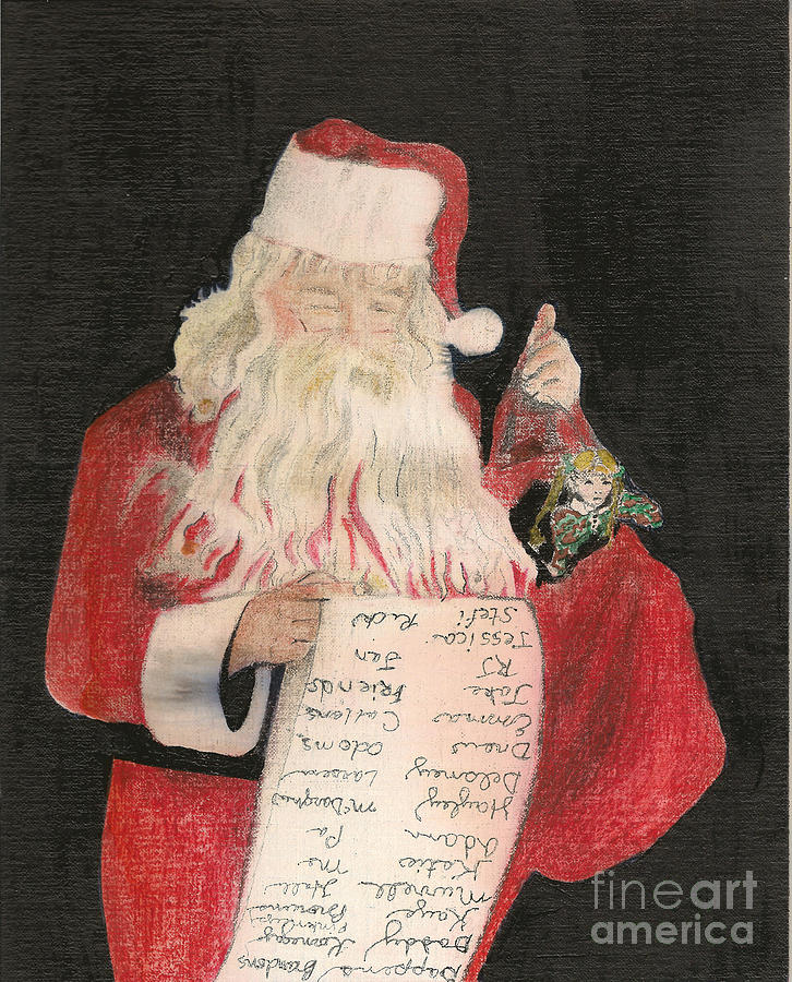 Santa - Checking His List - Christmas Painting by Jan Dappen