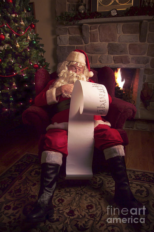 Santa Checking His List Photograph