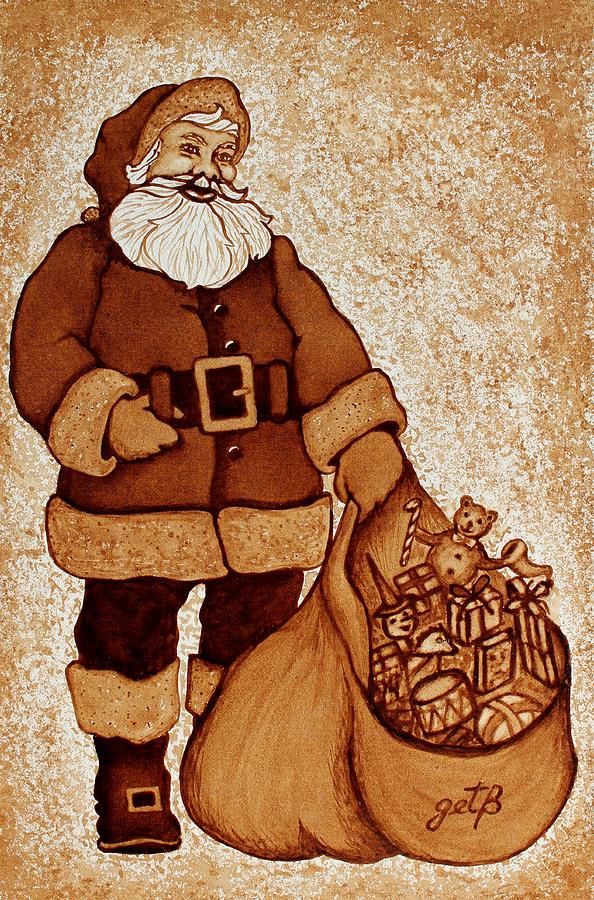 Santa Claus Bag Painting by Georgeta  Blanaru