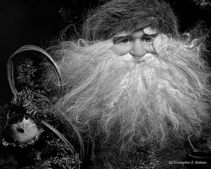 Santa Claus - BW Photograph by Christopher Holmes
