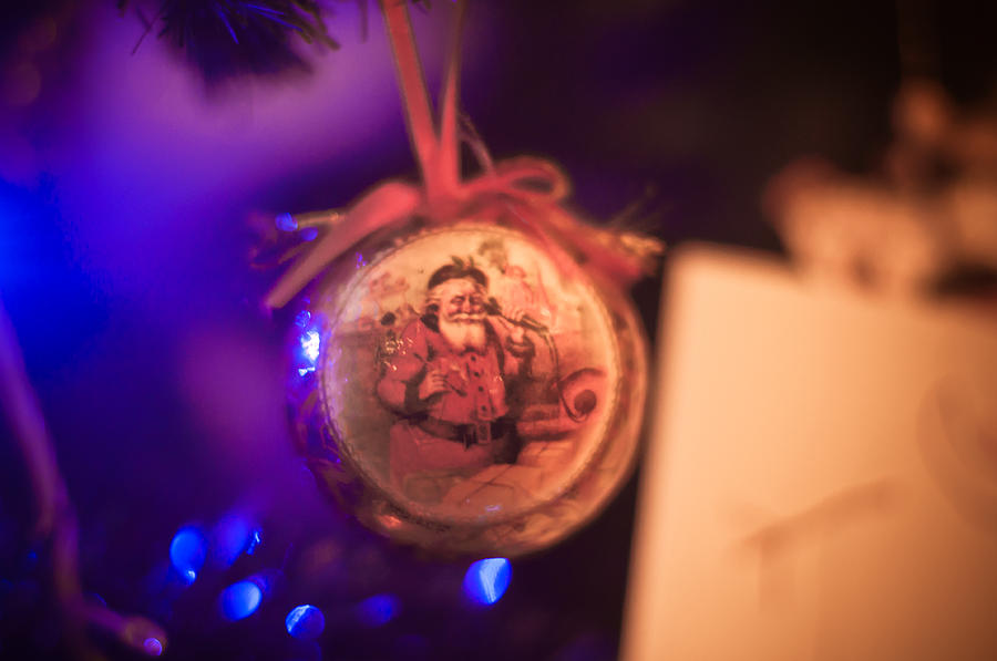 Ball Photograph - Santa Claus Christmas tree ball by Georgina Noronha