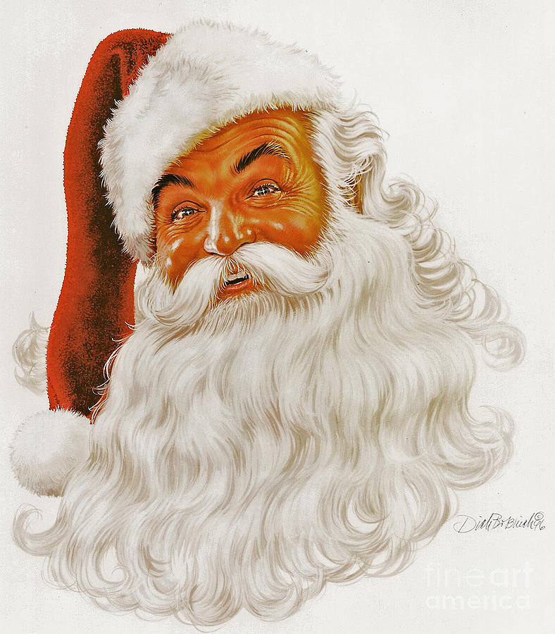 Santa Claus Portrait Painting by Dick Bobnick