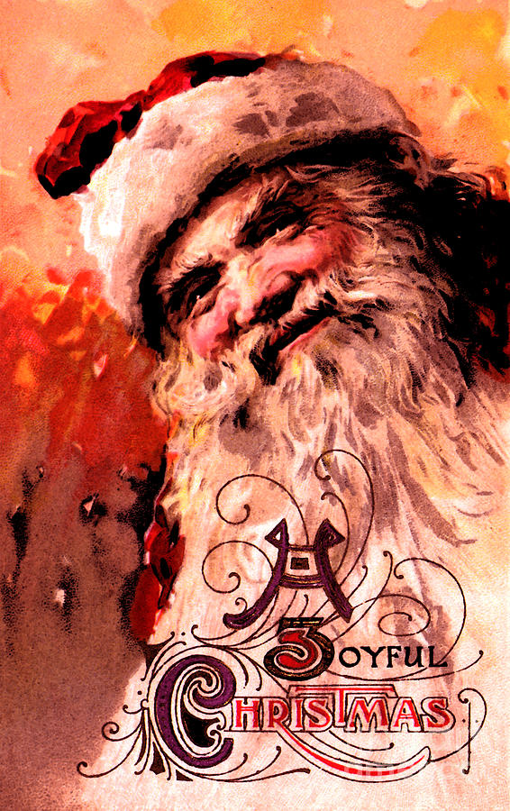 Santa Clause vintage poster a joyful Christmas Digital Art by Vintage Collectables