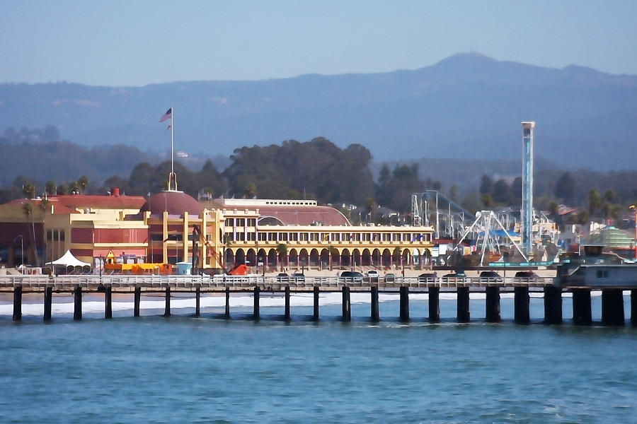 Pier Photograph - Santa Cruz Boardwalk by Art Block Collections