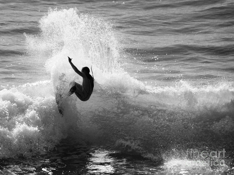 Jason Collins Photograph - Santa Cruz Surfer Black and White by Paul Topp