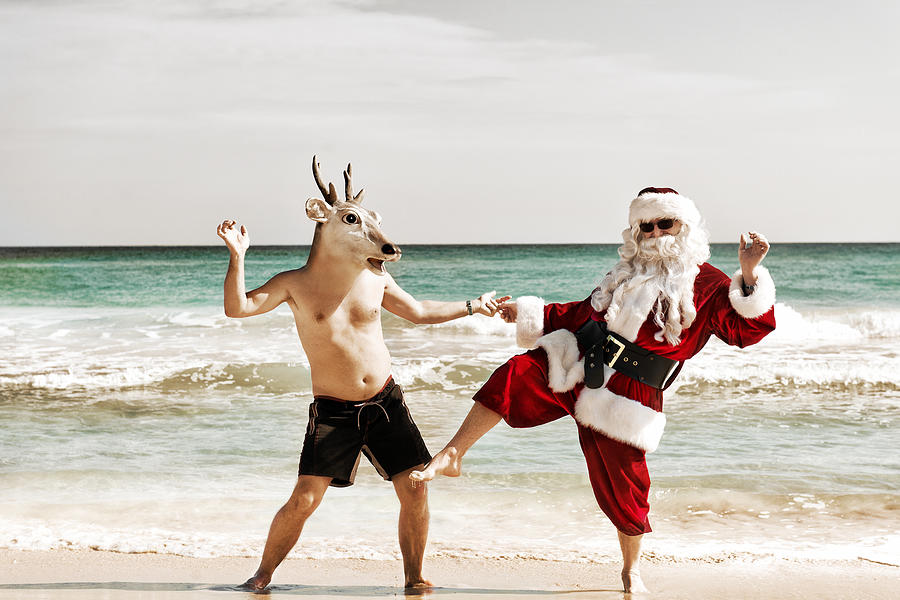 Santa dancing with his friend Photograph by Lisegagne