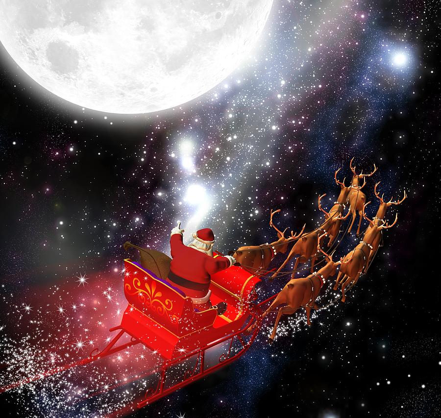 Astronaut Santa Delivering Presents Photograph by Doc Braham