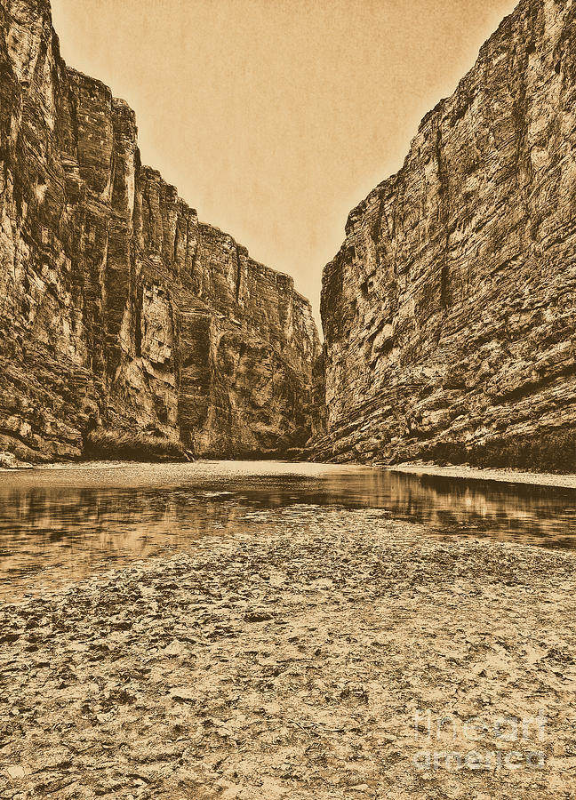 Santa Elena Canyon Big Bend National Park Texas Rustic Digital Art Photograph by Shawn OBrien