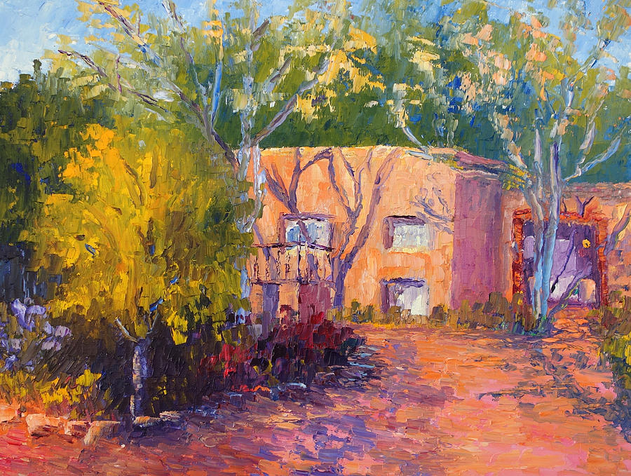 Santa Fe Adobe House Painting by Terry Chacon - Pixels