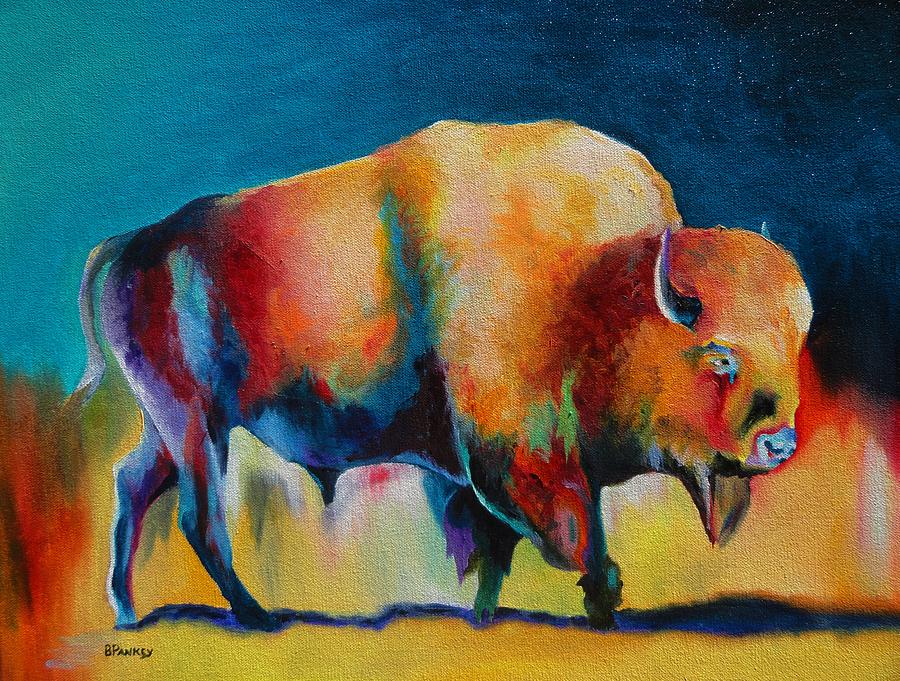 Buffalo Painting - Santa Fe Buffalo 2 by Robert and Jill Pankey