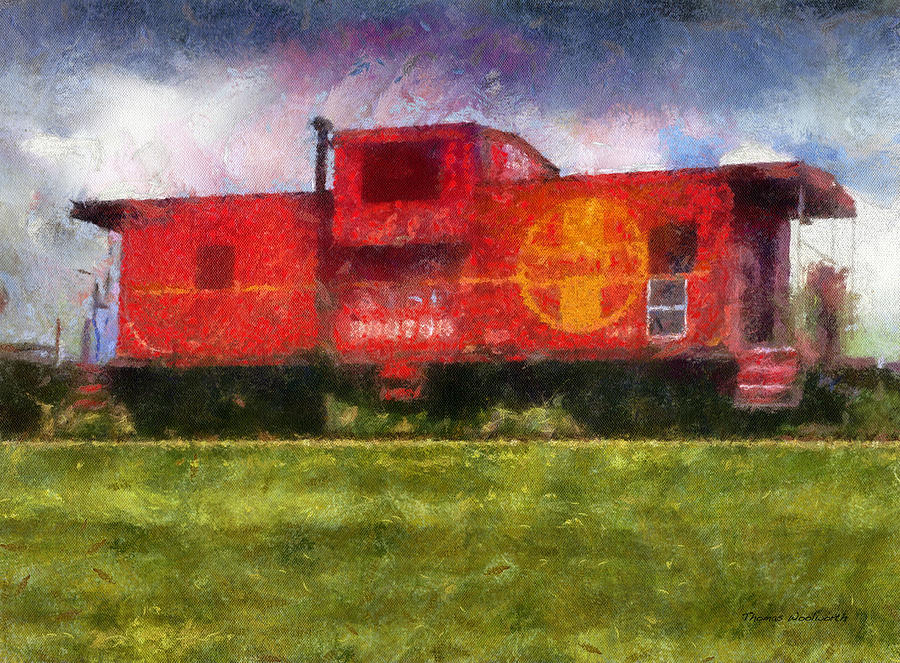 Santa Fe Caboose Photo Art 02 Photograph by Thomas Woolworth - Pixels