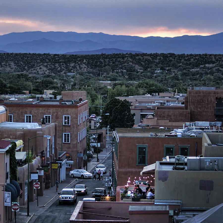 Santa Fe Evening Rooftops Photograph by John Hansen