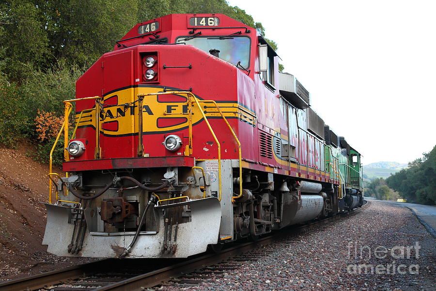Santa Fe Locomotive at Fernandez Ranch California - 5D21151 Photograph by Wingsdomain Art and Photography