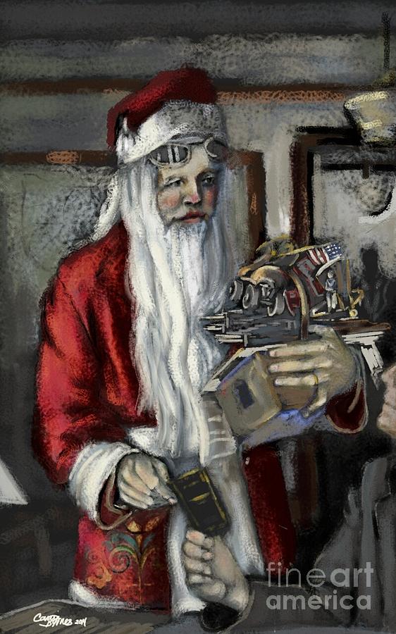 Santa Gets his Pilots License Digital Art by Carrie Joy Byrnes