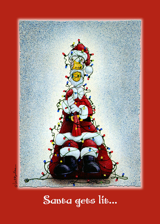 Santa gets lit... Painting by Will Bullas
