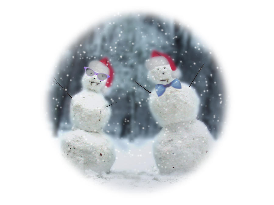 Santa Hat on Snowmen  Photograph by Gravityx9  Designs
