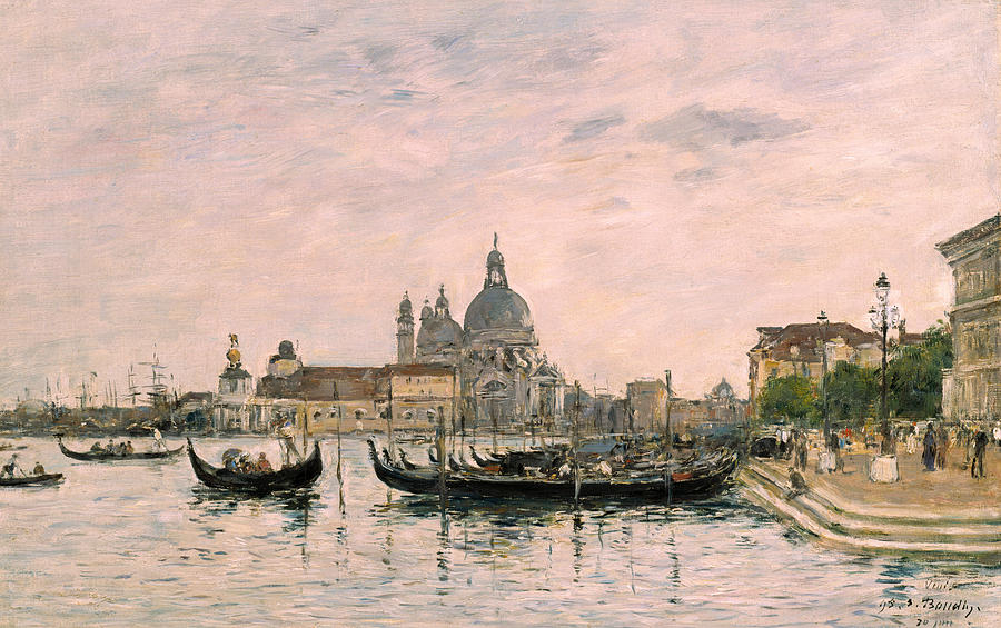 Eugene Louis Boudin Painting - Santa Maria della Salute and the Dogana by Eugene Louis Boudin