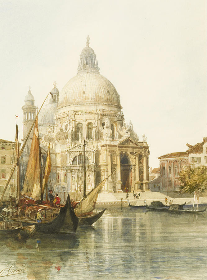 Architecture Painting - Santa Maria della Salute by Jacques Guiaud