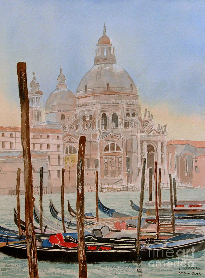 Santa Maria della Salute Venice Painting by Godwin Cassar