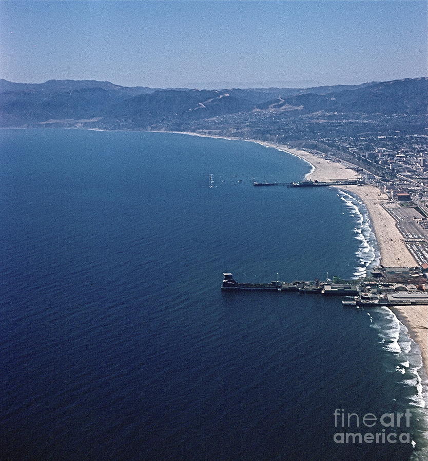 1960 Santa Monica Bay from the air Photograph by Robert Birkenes