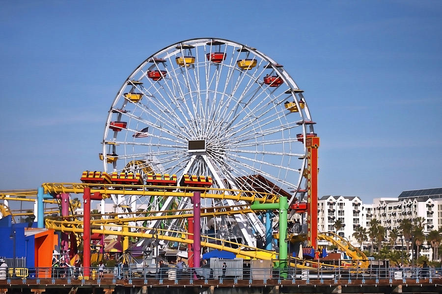 Santa Monica Ferris Wheel Photograph by Art Block Collections
