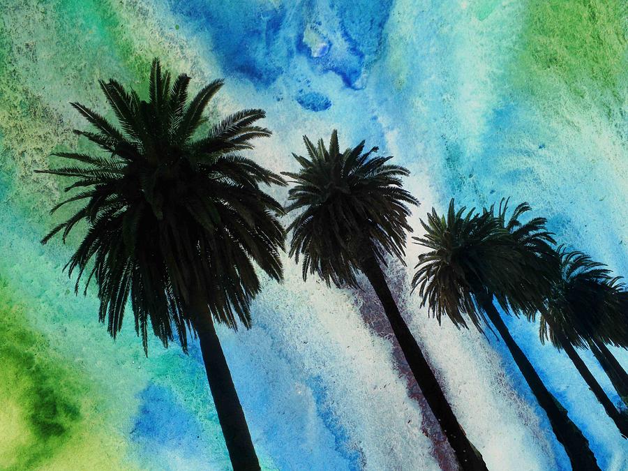 Landscape Mixed Media - Santa Monica Palms by Irena Orlov