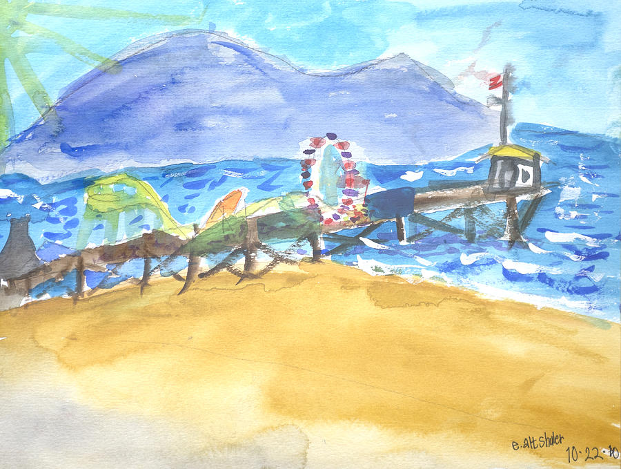 Santa Monica Pier 1 Painting by Ethan Altshuler