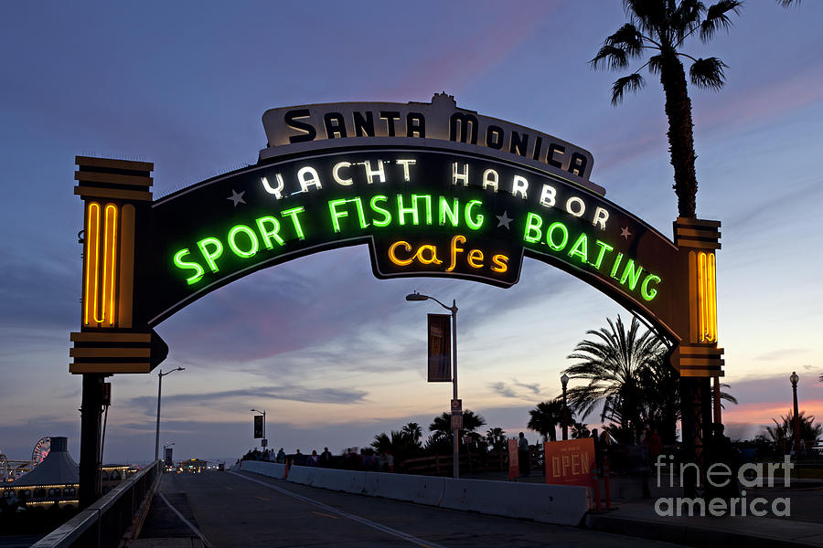 Santa Monica Photograph - Santa Monica Pier at Dusk by Rick Pisio