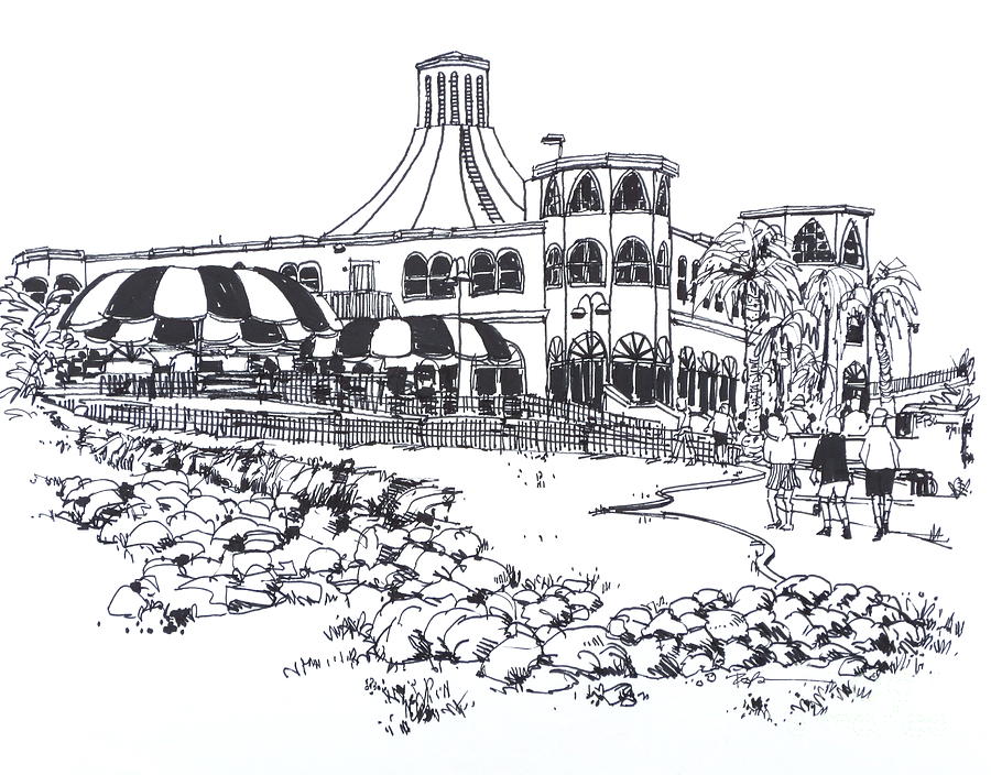 Santa Monica Pier Merry Go Round Drawing by Robert Birkenes