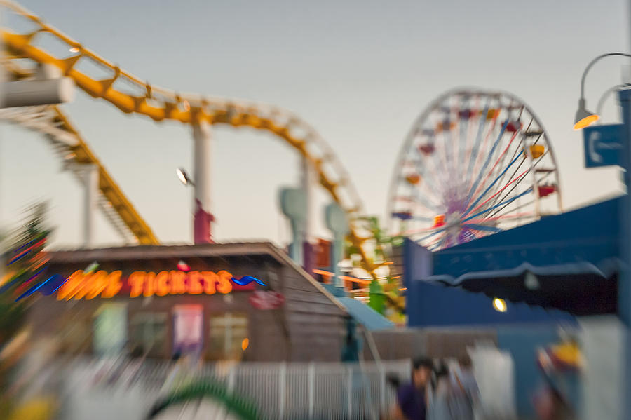 Abstract Photograph - Santa Monica Pier Ride Entrance by Scott Campbell