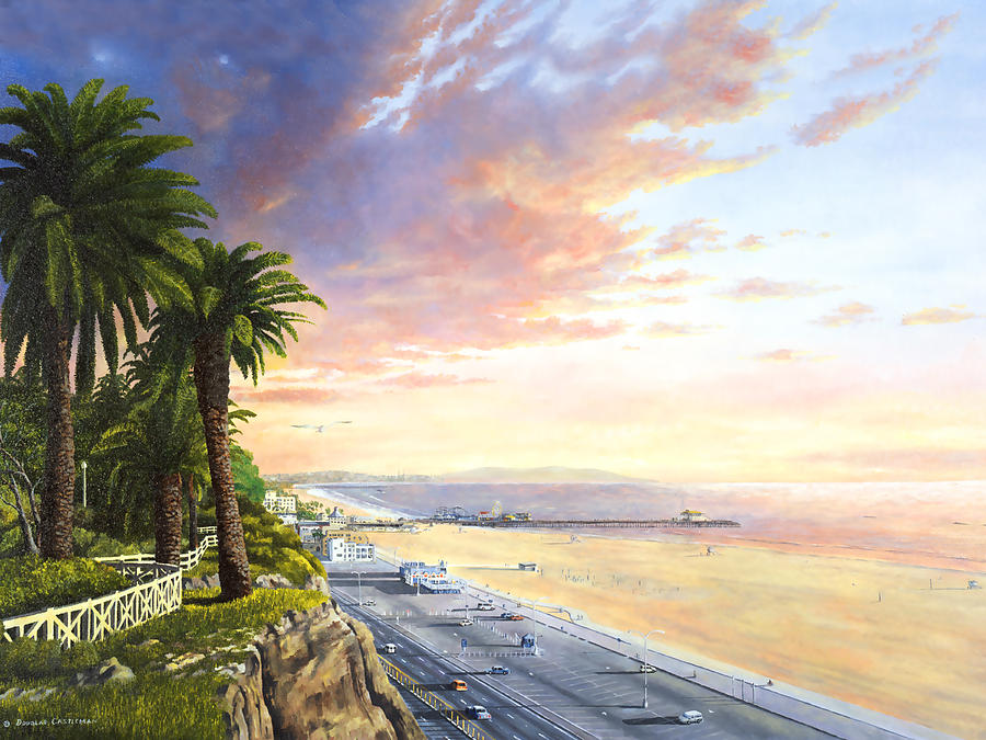 Sunset Painting - Santa Monica View South by Douglas Castleman Sunset Painting - Santa Monica View South by Douglas Castleman