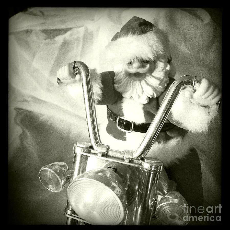 Santa Rides His Motorcyle Photograph by Nina Prommer