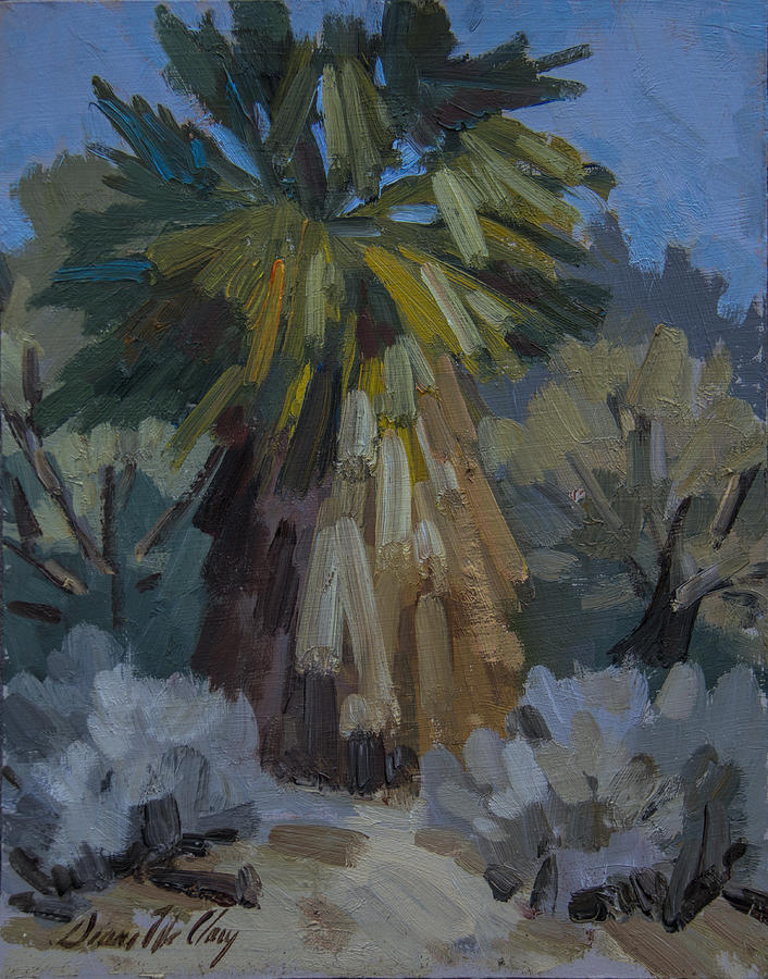 Desert Painting - Santa Rosa Mountains Palm Tree by Diane McClary