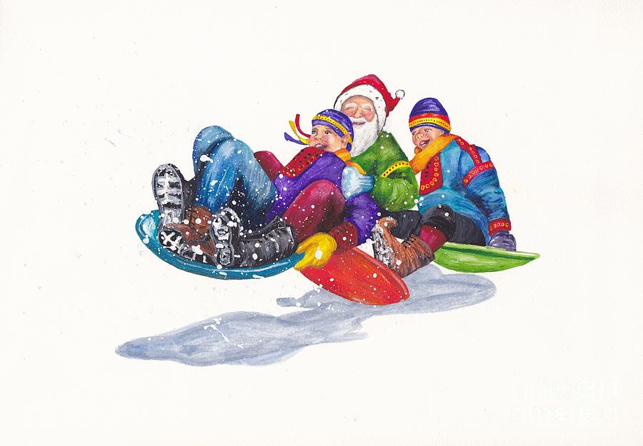 Santa takes a break Painting by Michelle Welles