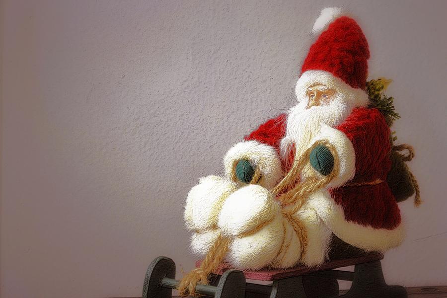 Santa Takes His Sled Photograph by Nadalyn Larsen
