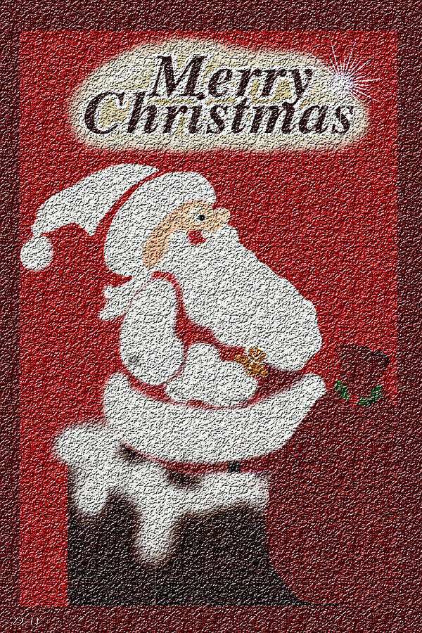 Santa Texture Card Digital Art by Debra     Vatalaro