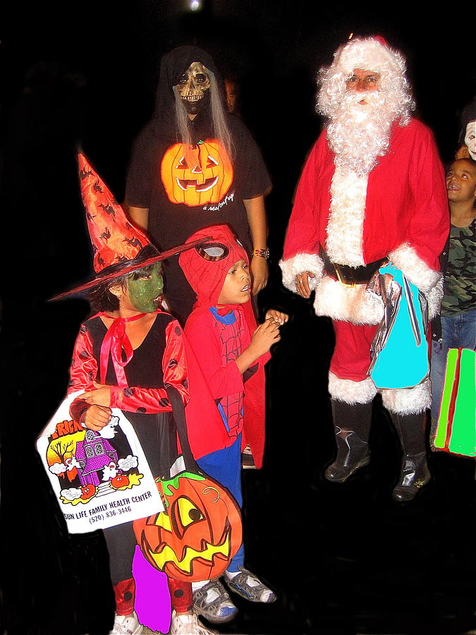 Santa Trick Or Treaters Halloween Party Casa Grande Arizona 2005 Photograph