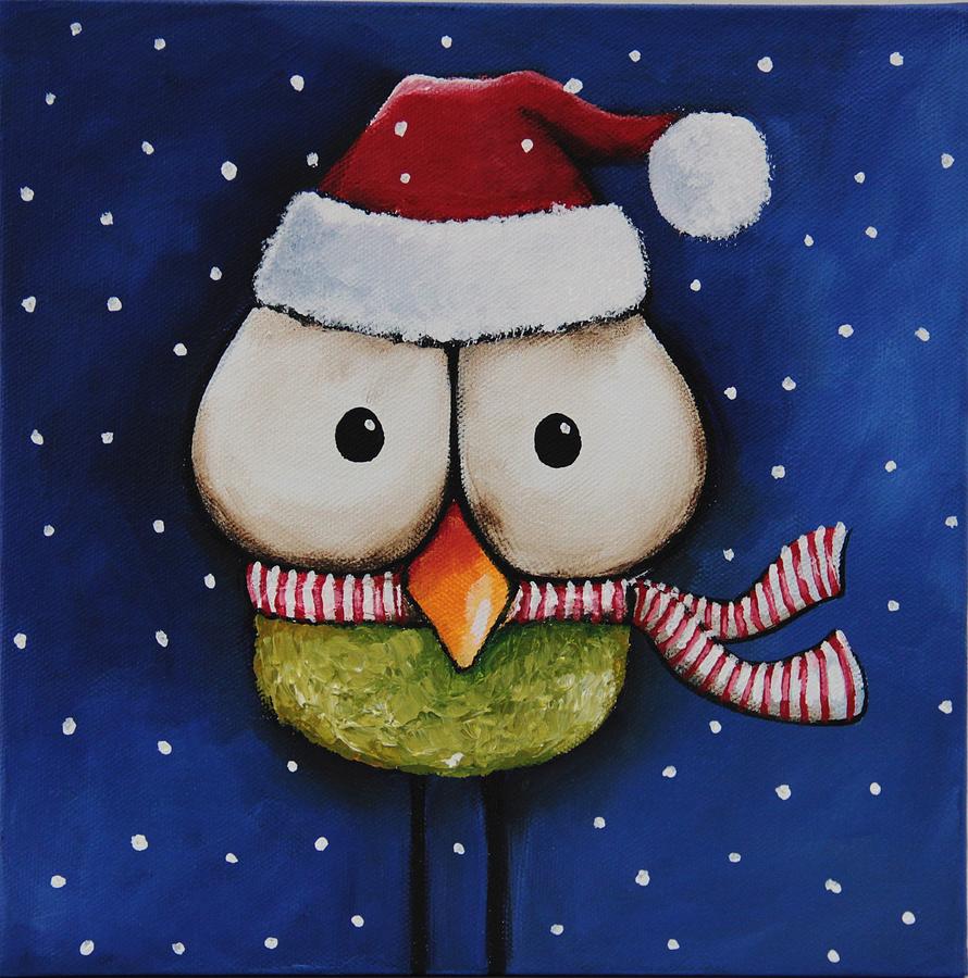 Santa Tweet Painting by Lucia Stewart